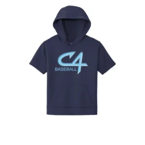 Channel Cats C4 Baseball Logo Youth Short Sleeve Hoodie