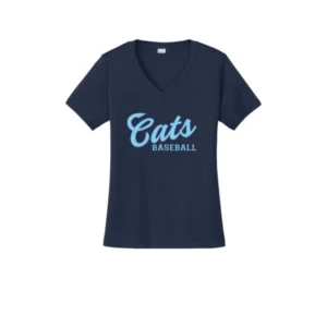 Cats Baseball Logo Ladies V-Neck