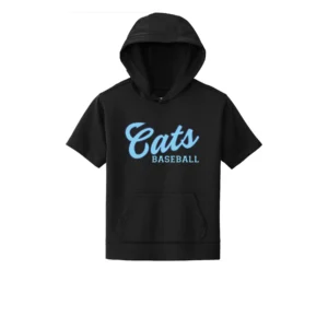 Cats Baseball Logo Youth Short Sleeve Hoodie