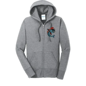 Channel Cats Catfish Embroidery Ladies Full Zip Hoodie