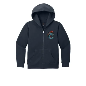 Channel Cats Catfish Embroidery Youth Full Zip Hoodie